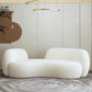 Contemporary Curved Sofa in Beige for Apartment 28.35" High Sofa