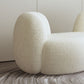Contemporary Curved Sofa in Beige for Apartment 28.35" High Sofa