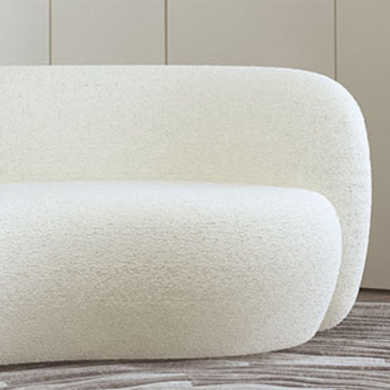 Contemporary Curved Sofa in Beige for Apartment 28.35" High Sofa