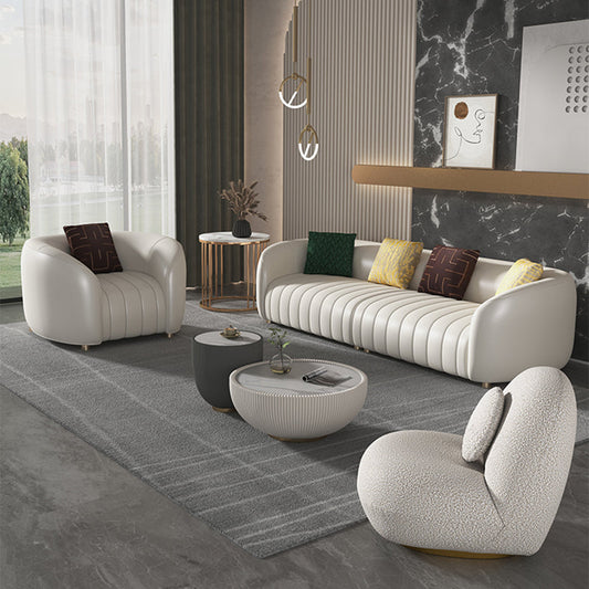 22.83" Wide Tuxedo Arm Sofa White Standard Sofa for Living Room Clearhalo 'furn' 'furn_sofas' 'Furniture' 'Living Room Furniture' 'Sofa' 'sofas' 5628579