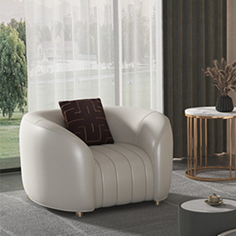 22.83" Wide Tuxedo Arm Sofa White Standard Sofa for Living Room 41.3"L x 33.5"W x 27.6"H Faux Leather Clearhalo 'furn' 'furn_sofas' 'Furniture' 'Living Room Furniture' 'Sofa' 'sofas' 5628581