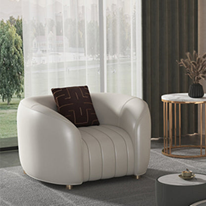 22.83" Wide Tuxedo Arm Sofa White Standard Sofa for Living Room 41.3"L x 33.5"W x 27.6"H Faux Leather Clearhalo 'furn' 'furn_sofas' 'Furniture' 'Living Room Furniture' 'Sofa' 'sofas' 5628581