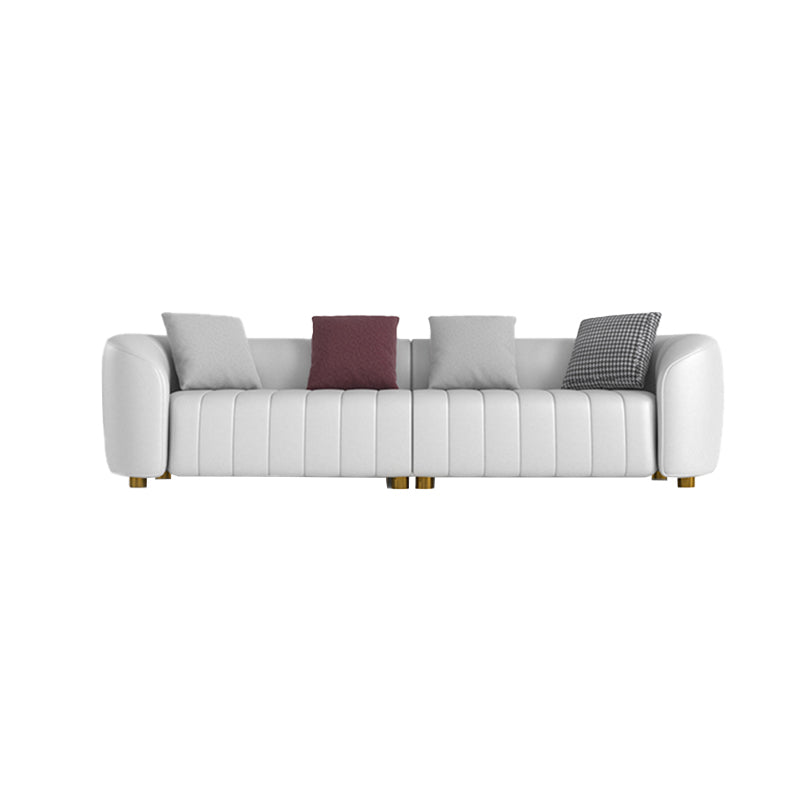 22.83" Wide Tuxedo Arm Sofa White Standard Sofa for Living Room 102"L x 33"W x 28"H Clearhalo 'furn' 'furn_sofas' 'Furniture' 'Living Room Furniture' 'Sofa' 'sofas' 5628589
