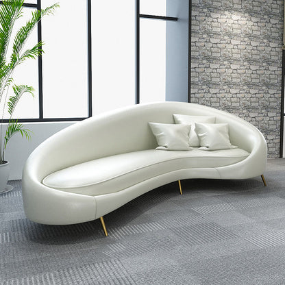 35,43 inch brede lederen bank hellende arm strakke achterkant modulaire bank