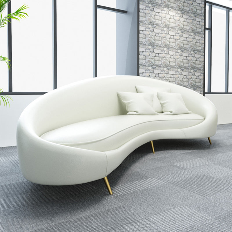 35,43 inch brede lederen bank hellende arm strakke achterkant modulaire bank