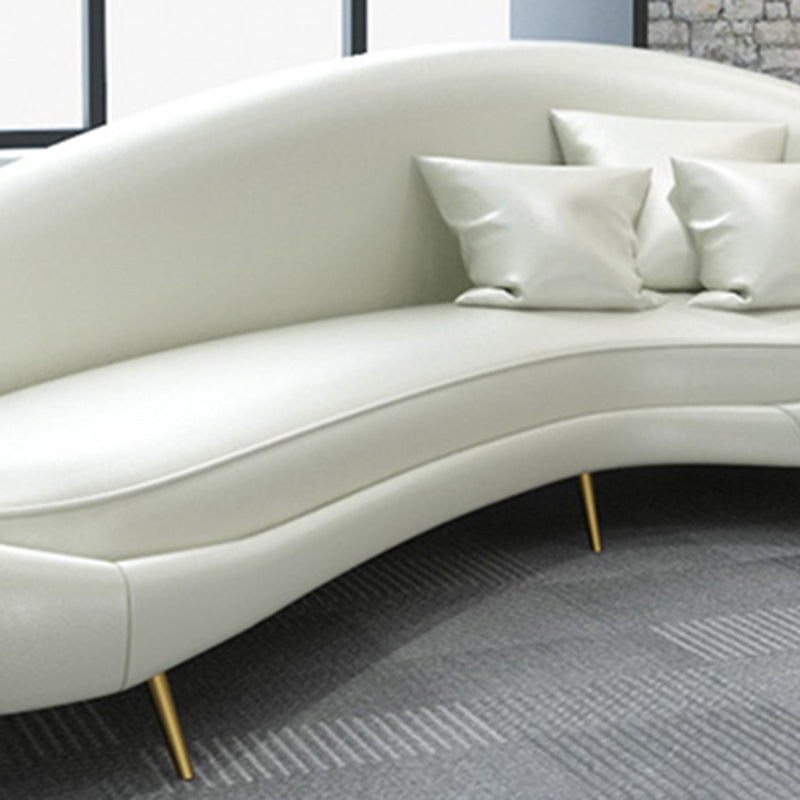 35,43 inch brede lederen bank hellende arm strakke achterkant modulaire bank