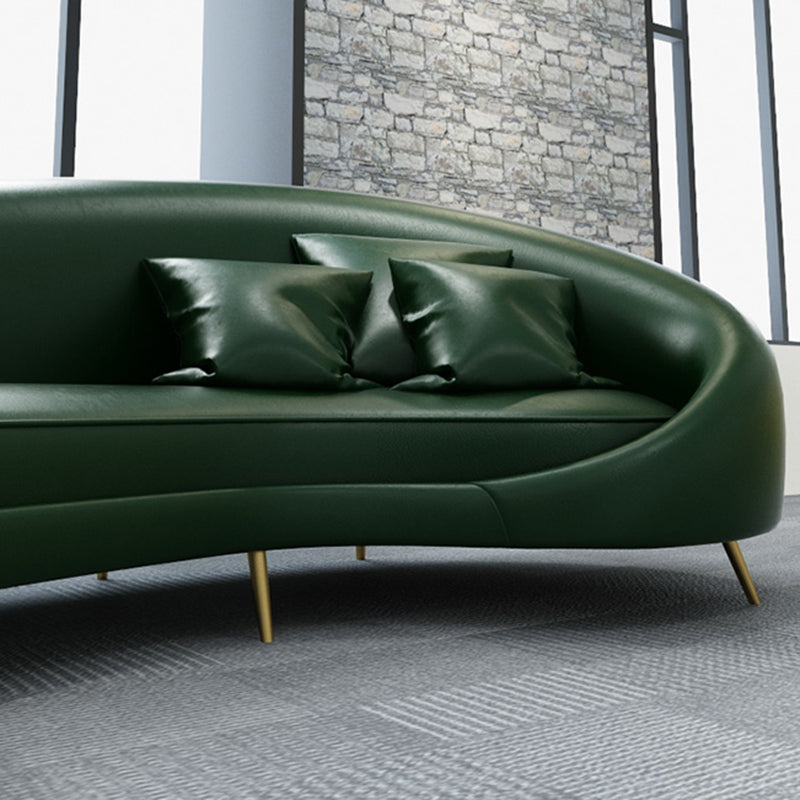 35,43 inch brede lederen bank hellende arm strakke achterkant modulaire bank