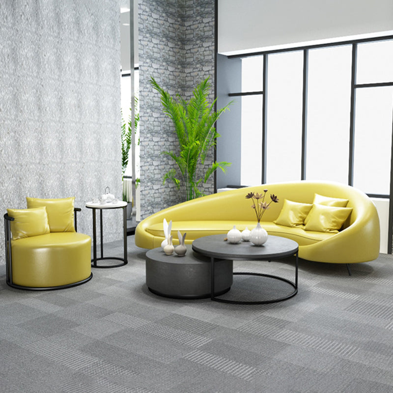 35,43 inch brede lederen bank hellende arm strakke achterkant modulaire bank