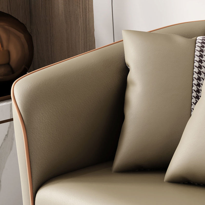 25,59 "d x 25,59" h divano in pelle finto smoking braccio retro