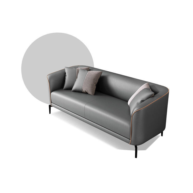 25,59 "d x 25,59" h divano in pelle finto smoking braccio retro