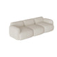 Contemporary 27.5" H White/ Brown Fleece Square Arm Sofa For Living Room