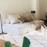 Moderne stijl lam/emery stoffen bank zonder armleuning en geen kussen terug