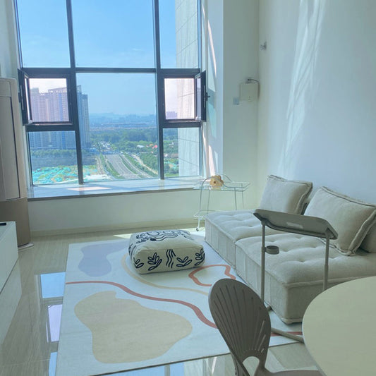 Moderner Stil Lamm/Emery -Stoffsofa ohne Armlehne und ohne Kissen zurück