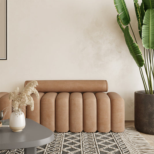 Modern Style Lamb/flannelette Sofa with No Armrest and No Cushion Back