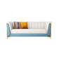 Faux Leather Sofa 28.74" H Tuxedo Arm Sofa with Sewn Pillow Back Beige Blue Clearhalo 'furn' 'furn_sofas' 'Furniture' 'Living Room Furniture' 'Sofa' 'sofas' 5628815