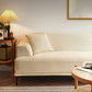 Modern White Upholstery with Built-in Armrest and Cushioned Suede Back