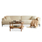 Modern White Upholstery with Built-in Armrest and Cushioned Suede Back