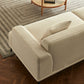 Modern White Upholstery with Built-in Armrest and Cushioned Suede Back