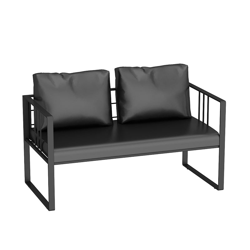 25,59 "H faux cuir carré canapé de bras carré contemporain canapé standard