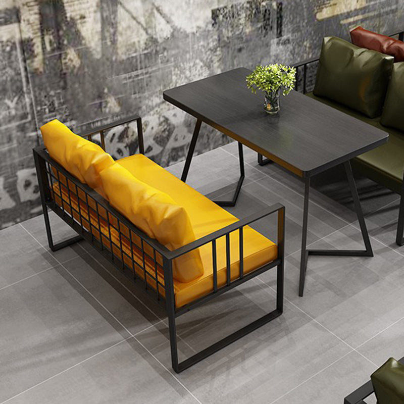 25,59 "H faux cuir carré canapé de bras carré contemporain canapé standard