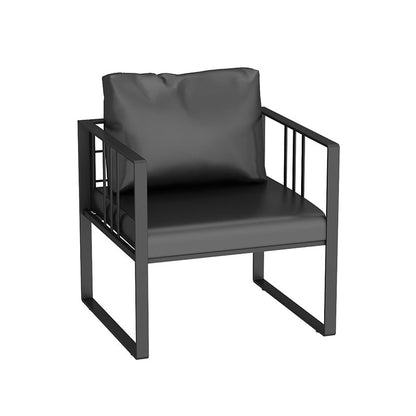 25,59 "H faux cuir carré canapé de bras carré contemporain canapé standard