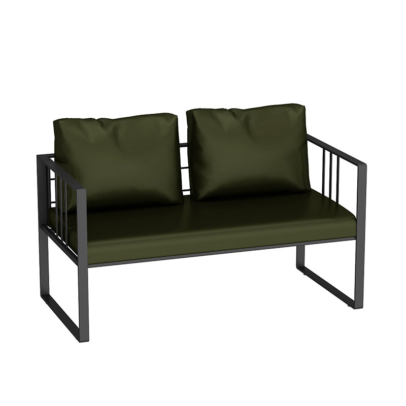 25,59 "H faux cuir carré canapé de bras carré contemporain canapé standard