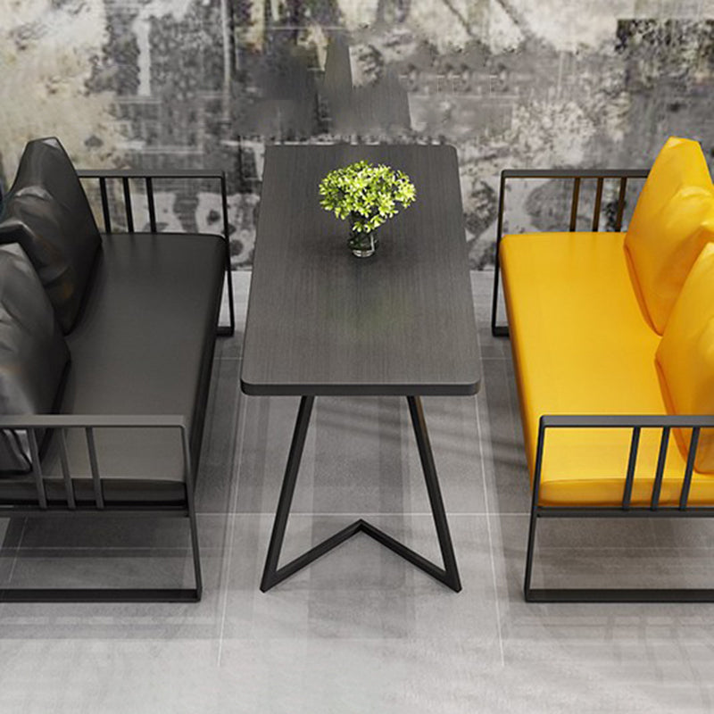 25,59 "H faux cuir carré canapé de bras carré contemporain canapé standard