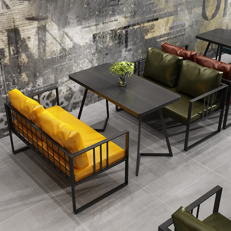 25,59 "H faux cuir carré canapé de bras carré contemporain canapé standard