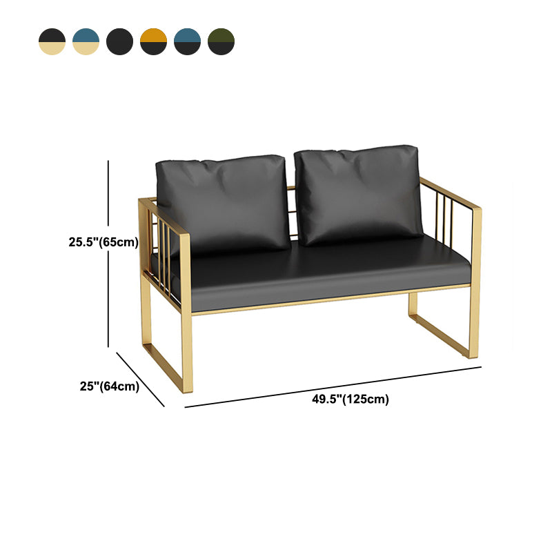 25,59 "H faux cuir carré canapé de bras carré contemporain canapé standard