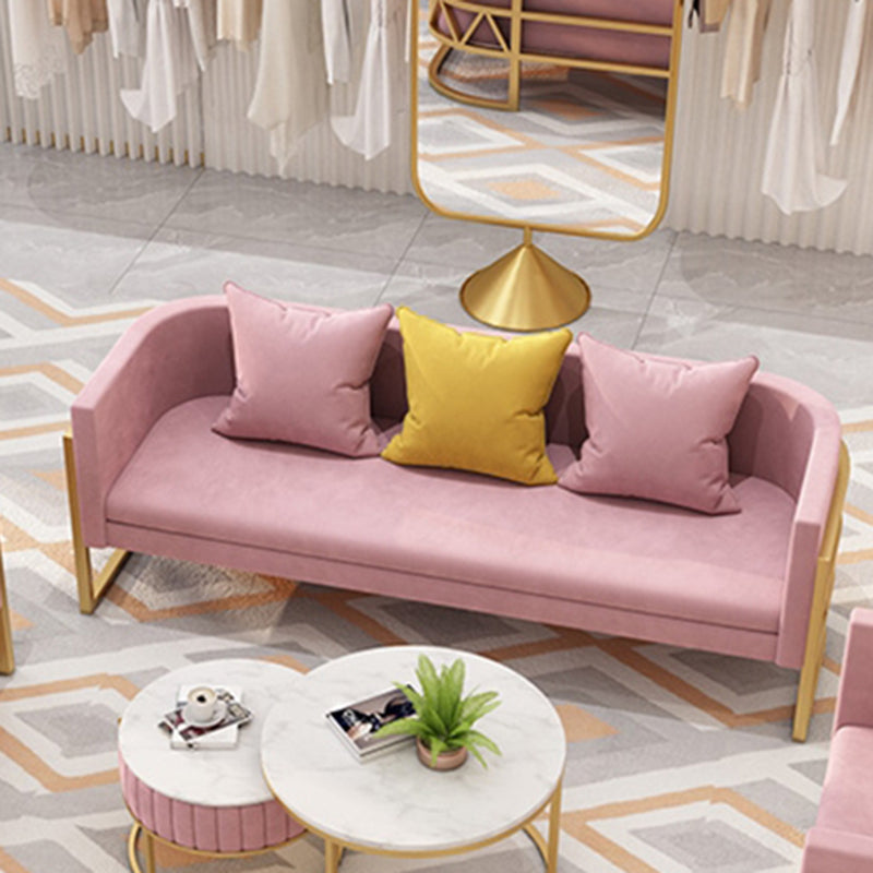 24.40" W x 29.52" H Velvet Tuxedo Arm Sofa Contemporary Standard Sofa Clearhalo 'furn' 'furn_sofas' 'Furniture' 'Living Room Furniture' 'Sofa' 'sofas' 5628875