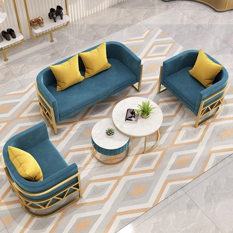 24.40" W x 29.52" H Velvet Tuxedo Arm Sofa Contemporary Standard Sofa Clearhalo 'furn' 'furn_sofas' 'Furniture' 'Living Room Furniture' 'Sofa' 'sofas' 5628878