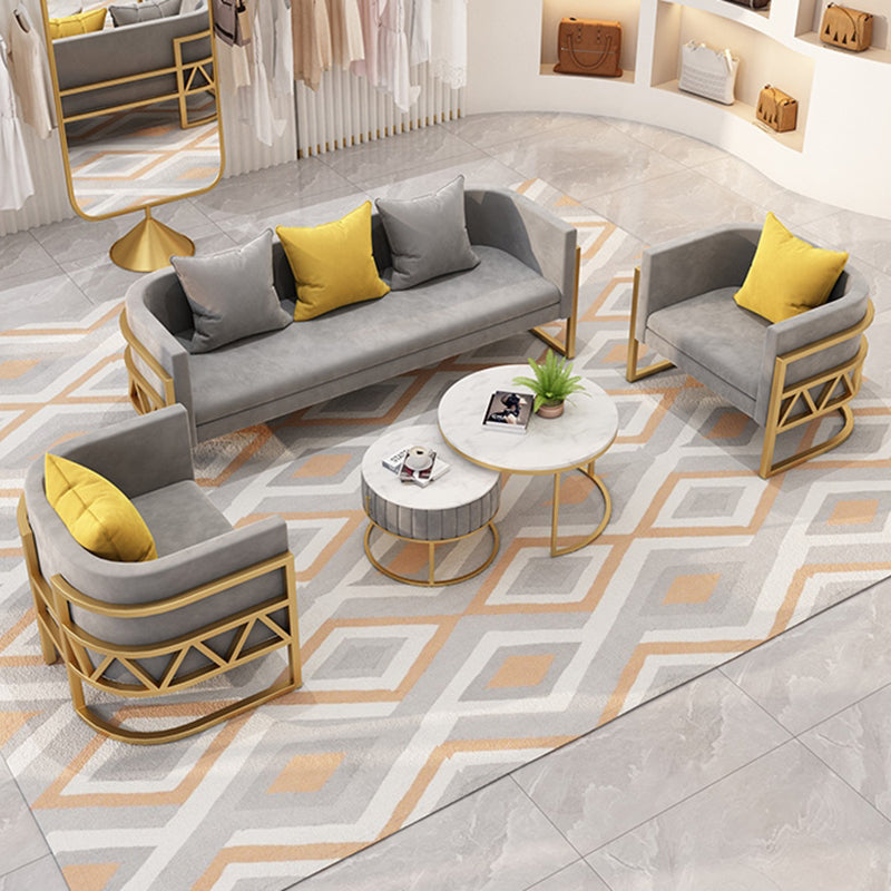 24.40" W x 29.52" H Velvet Tuxedo Arm Sofa Contemporary Standard Sofa Clearhalo 'furn' 'furn_sofas' 'Furniture' 'Living Room Furniture' 'Sofa' 'sofas' 5628879