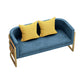 24.40" W x 29.52" H Velvet Tuxedo Arm Sofa Contemporary Standard Sofa 55"L x 24"W x 29.5"H Blue Clearhalo 'furn' 'furn_sofas' 'Furniture' 'Living Room Furniture' 'Sofa' 'sofas' 5628880