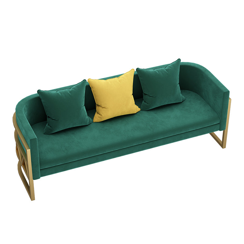 24.40" W x 29.52" H Velvet Tuxedo Arm Sofa Contemporary Standard Sofa 71"L x 24"W x 29.5"H Green Clearhalo 'furn' 'furn_sofas' 'Furniture' 'Living Room Furniture' 'Sofa' 'sofas' 5628881