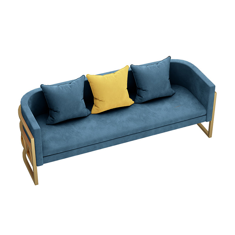 24.40" W x 29.52" H Velvet Tuxedo Arm Sofa Contemporary Standard Sofa 71"L x 24"W x 29.5"H Blue Clearhalo 'furn' 'furn_sofas' 'Furniture' 'Living Room Furniture' 'Sofa' 'sofas' 5628886