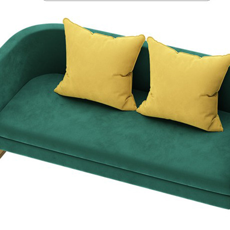 24.40" W x 29.52" H Velvet Tuxedo Arm Sofa Contemporary Standard Sofa Clearhalo 'furn' 'furn_sofas' 'Furniture' 'Living Room Furniture' 'Sofa' 'sofas' 5628889