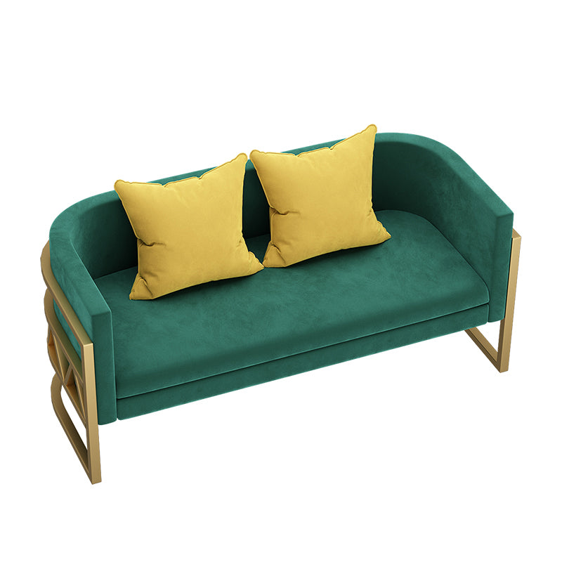 24.40" W x 29.52" H Velvet Tuxedo Arm Sofa Contemporary Standard Sofa 55"L x 24"W x 29.5"H Green Clearhalo 'furn' 'furn_sofas' 'Furniture' 'Living Room Furniture' 'Sofa' 'sofas' 5628893