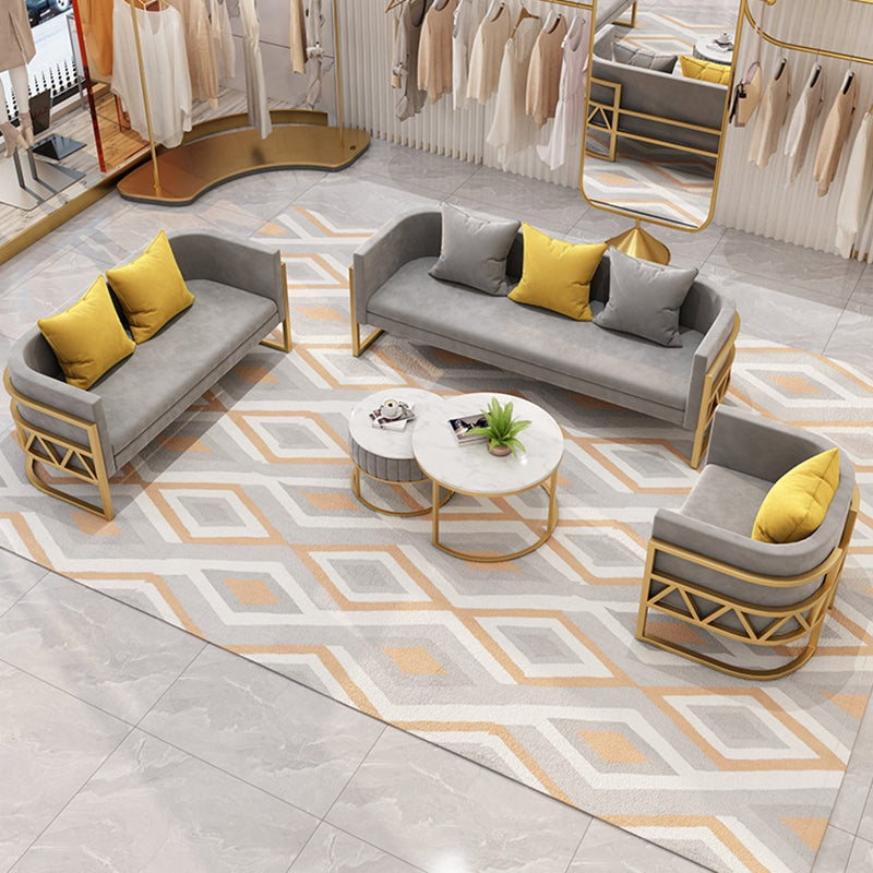 24.40" W x 29.52" H Velvet Tuxedo Arm Sofa Contemporary Standard Sofa Clearhalo 'furn' 'furn_sofas' 'Furniture' 'Living Room Furniture' 'Sofa' 'sofas' 5628895