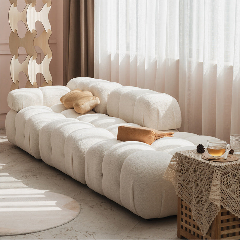 Modern Style Sofa Low Back Padded with Sponge Cushions Sofa Bed 106"L x 35"W x 25.5"H Right Arm Clearhalo 'furn' 'furn_sofas' 'Furniture' 'Living Room Furniture' 'Sofa' 'sofas' 5628903