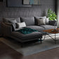 Modern 3/4-seater Fabric Sofa & Chaise Grey Slipcovered Sectional Left Clearhalo 'furn' 'furn_sectionals' 'Furniture' 'Living Room Furniture' 'Sectionals' 5628962