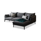 Modern 3/4-seater Fabric Sofa & Chaise Grey Slipcovered Sectional Clearhalo 'furn' 'furn_sectionals' 'Furniture' 'Living Room Furniture' 'Sectionals' 5628968
