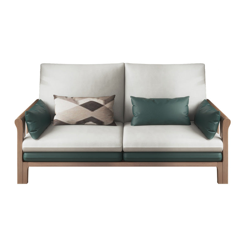 Sofá y chaise del cojín de brazo cuadrado de lino estacionado contemporáneo