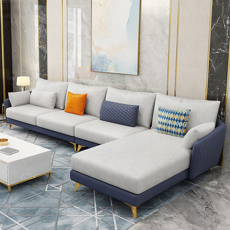 Divano resistente alle macchie modernismo e chaise in vetro a 4 posti