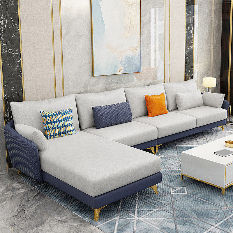 Divano resistente alle macchie modernismo e chaise in vetro a 4 posti