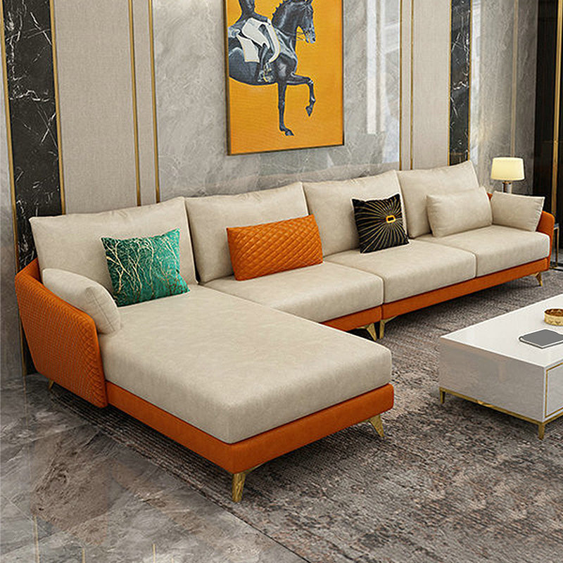 Divano resistente alle macchie modernismo e chaise in vetro a 4 posti