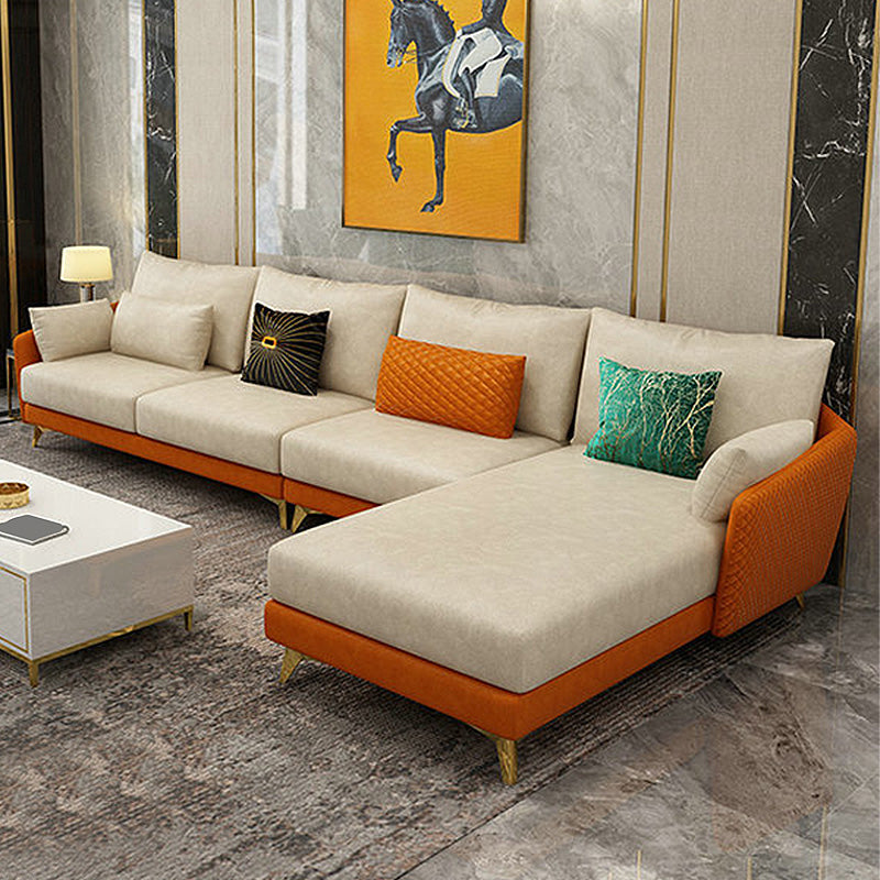 Divano resistente alle macchie modernismo e chaise in vetro a 4 posti