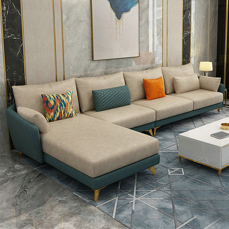 Divano resistente alle macchie modernismo e chaise in vetro a 4 posti