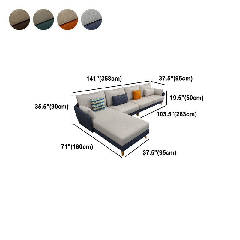 Divano resistente alle macchie modernismo e chaise in vetro a 4 posti