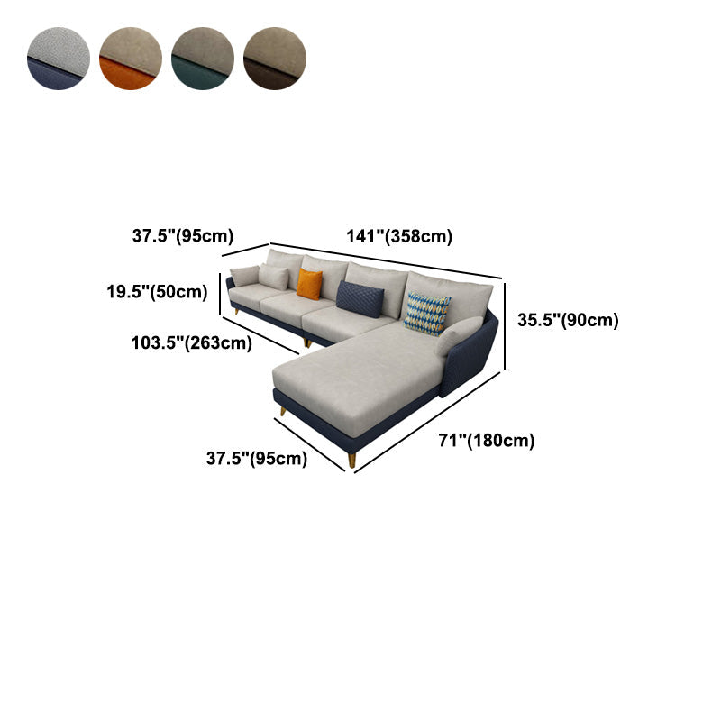 Divano resistente alle macchie modernismo e chaise in vetro a 4 posti