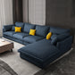 127.95" L Contemporary Sectional Blue Square Arm Sectional for Living Room